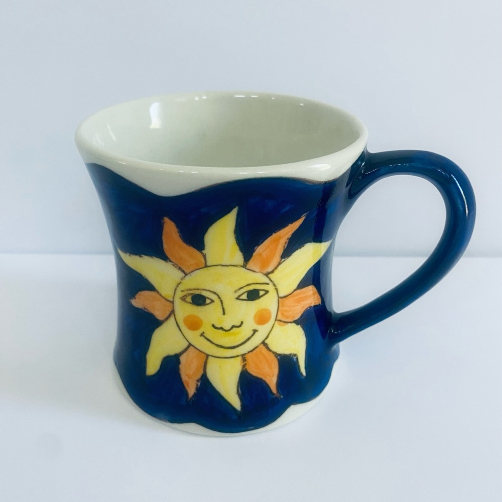KilnCraft Coffee Mug Sun Star Moon Hand Painted Made in England